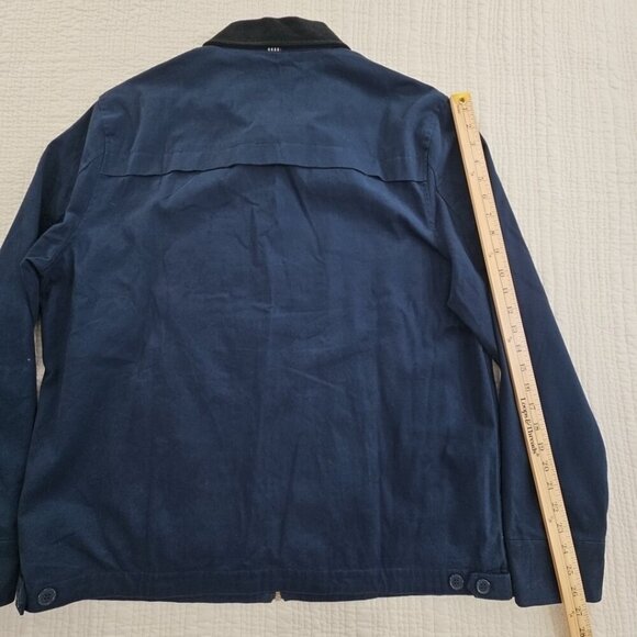 Five Four Barn Jacket Men's XL Navy Corduroy Collar Full Zip EUC Utility Chore - Picture 12 of 14